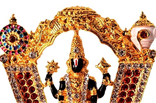 Purpledip Metal Statue Tirupathi Balaji Venkateswara Idol for Car Dashboard Shop Counter Or Office Table (11199) - Image 2