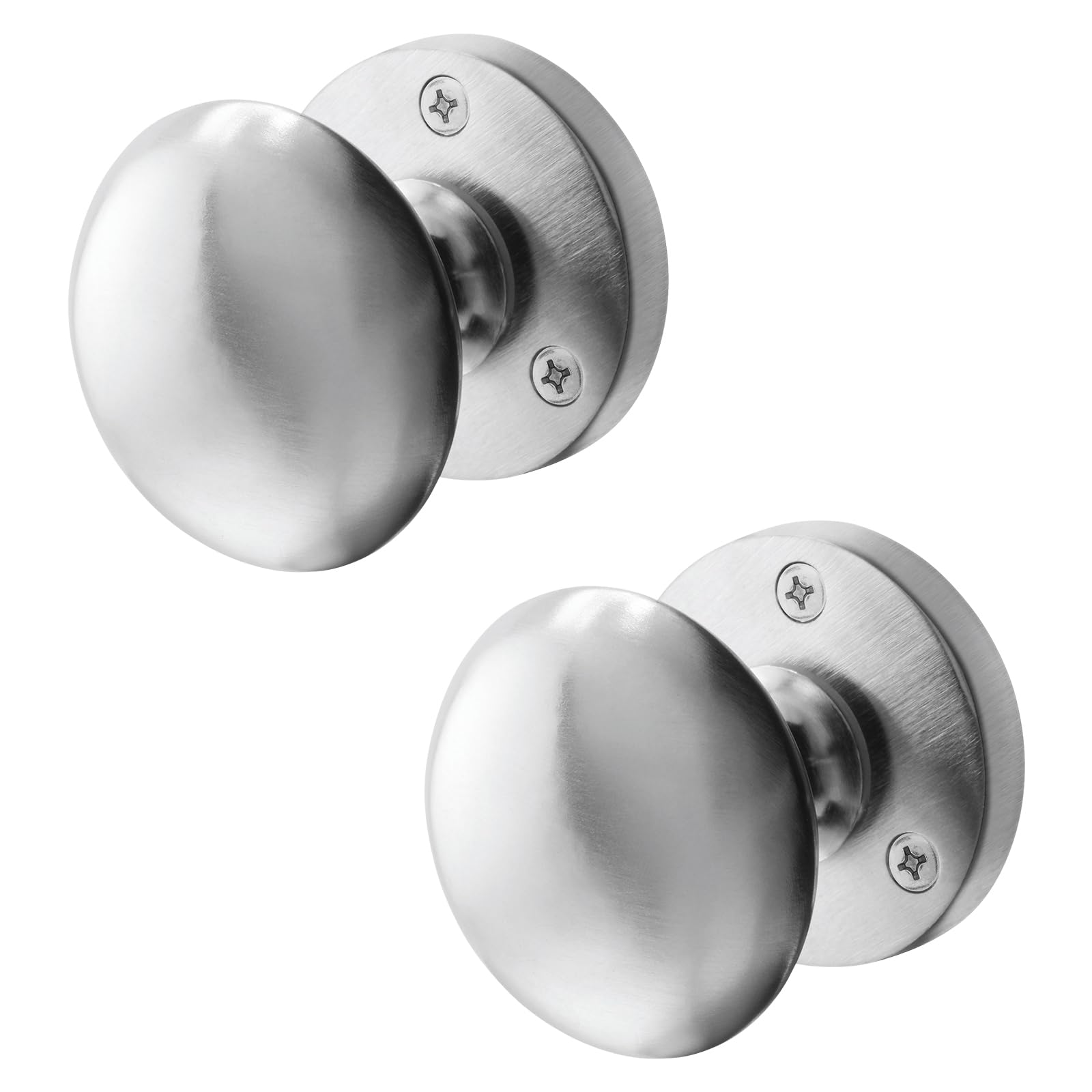 EAI Satin Door Knobs - 1 Pair of Satin Chrome Victorian Mortice Knobs (55mm) for Internal Doors
