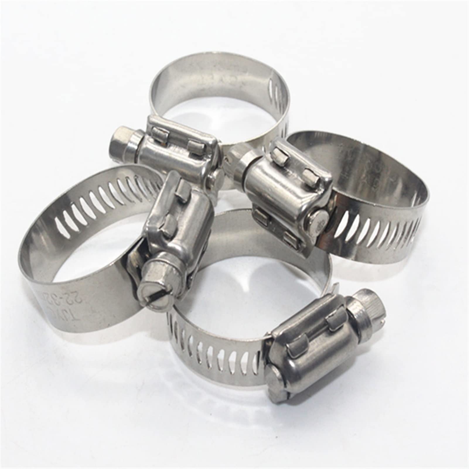 WJW-Spring, 10PCS Stainless Steel 304 Homebrew Pipe Clamp Fit 10mm~ 200mm Out Diameter Tube Butterfly Hose Pipe Clamp (Size : OD 105-127mm)