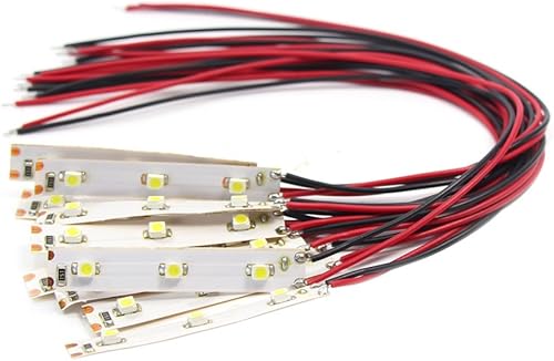 Miniatura 2 de Evemodel DD01W 10 unids pre cable blanco tira llevó la luz autoadhesiva flexible 3528 SMD LED12V ~ 18V