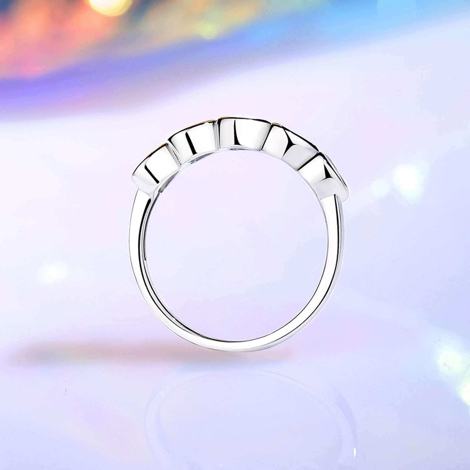 KnSam Prawdziwe złoto Au750 obrączki ślubne 18K, pierścionek zaręczynowy z moissanit szlifem serca, obrączka ślubna PT950 Platinum, rozm. 47-65