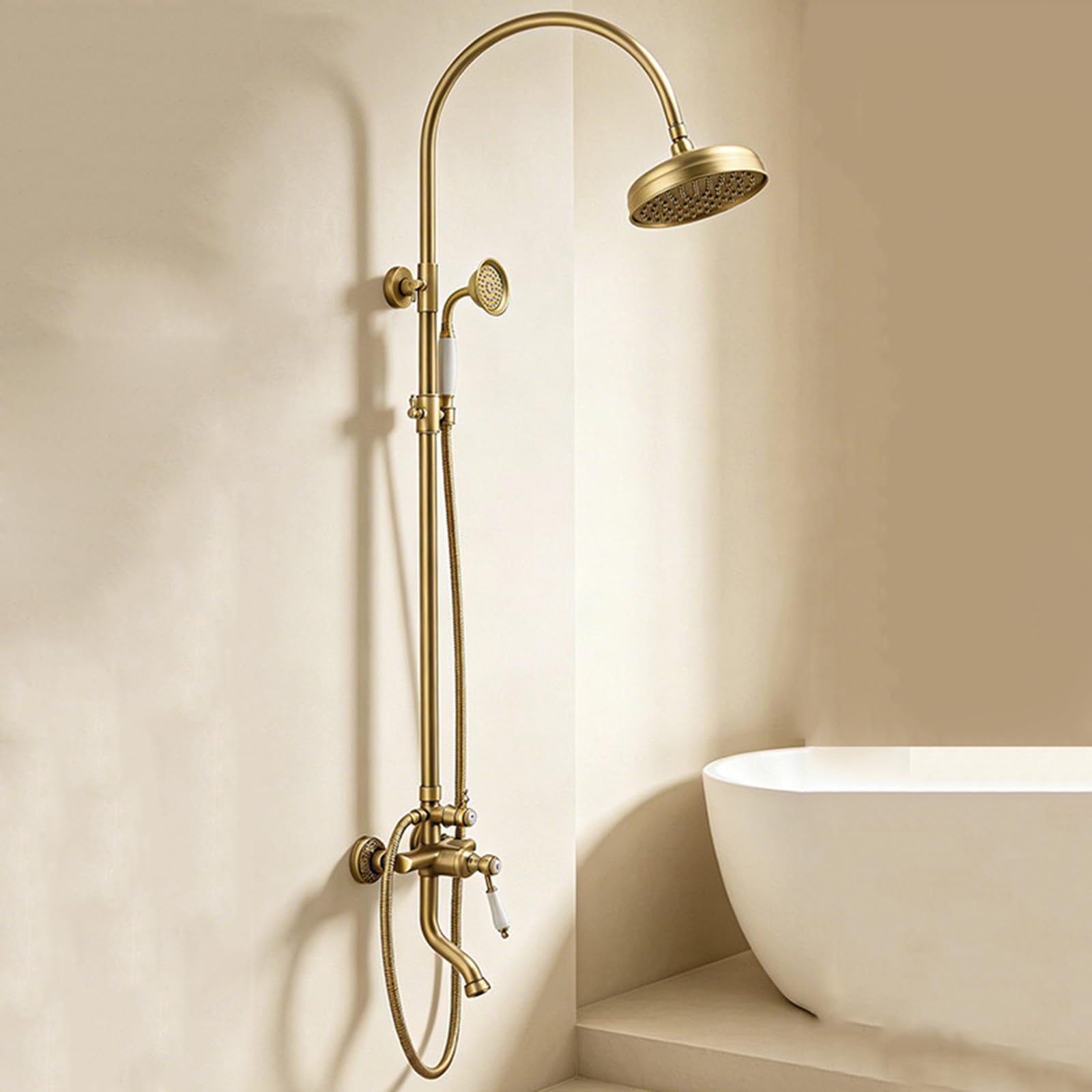 Colonne de douche en laiton antique BiaoTeng au design rétro élégant