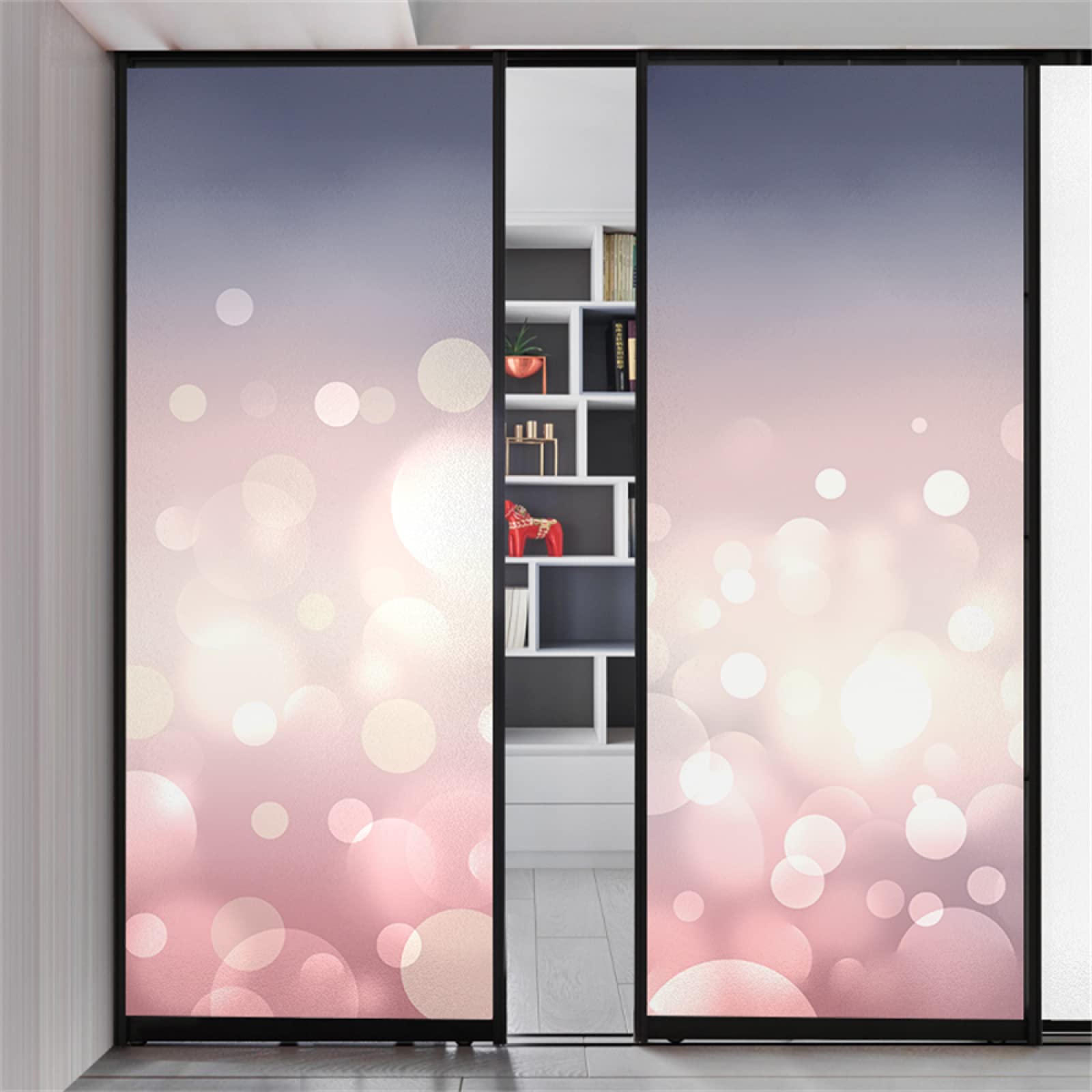 Pellicola per vetri oscurante,Pellicola privacy finestre,anti-peeping,Autoadesive,Anti-UV,sogno rosa ,Ideale per Ufficio Camera da Letto Sala(90cmx200cm)