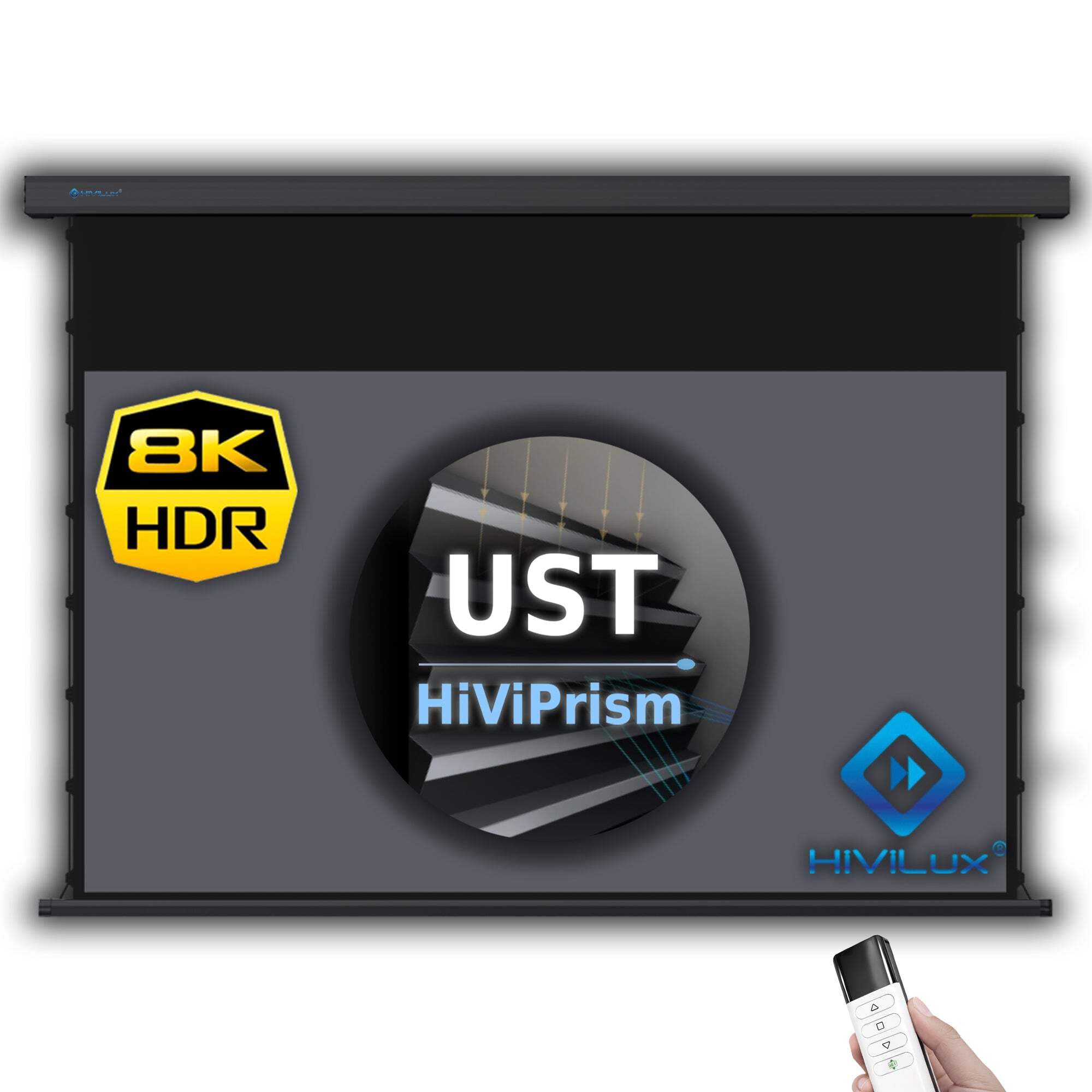 Tension CLR/ALR Motor Canvas Dual Spann System do projektora UST / Laser TV: HiViPrism Cinema HDR wysoki kontrast / 8K/4K/3D (135 cali 16:9 obraz: 300 x 168 cm, czarne)