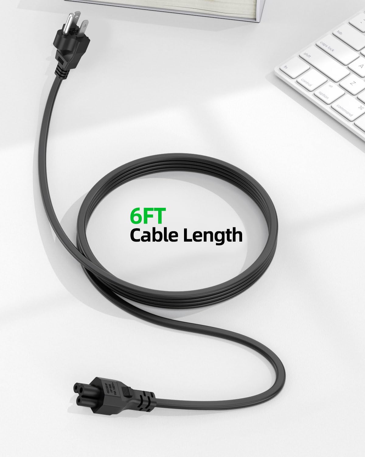 Amazon.com: 3 Prong C5 6 ft Power Cord, ETL Listed AC Cable