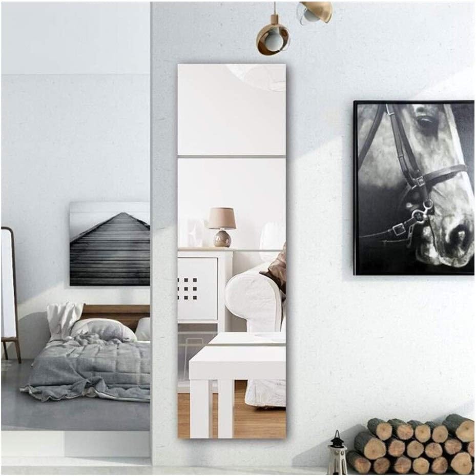 Wall Full Length Mirror Bedroom Simple DIY Decor Mirror Wall-Mounted eless Full Length Mirror Self Adhesive 4Pcs Floor Mirror AN1016 915 (Size : 36cm×36cm)