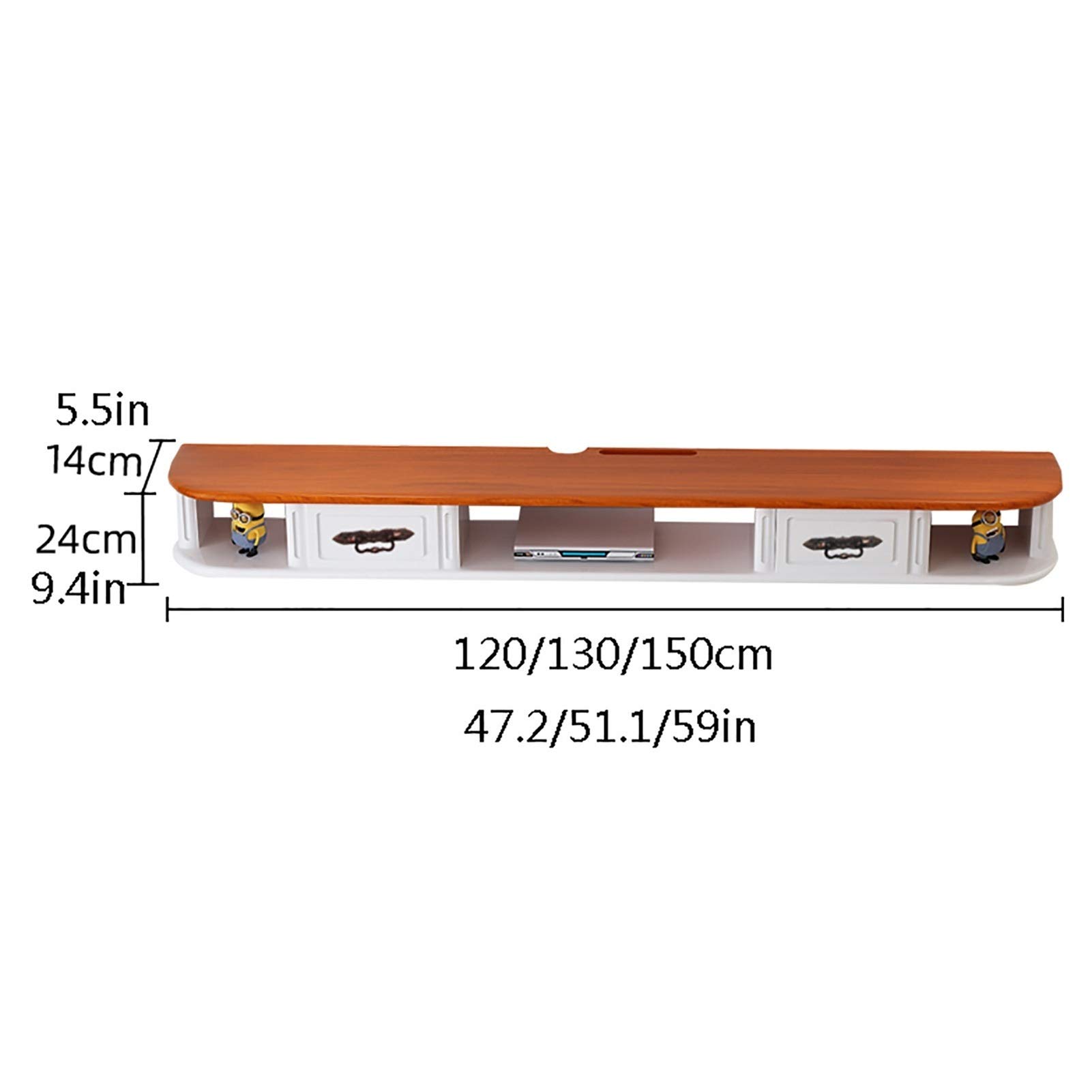 Soporte flotante para TV de pared para televisores de 47.2/55.1/59 pulgadas, elegante estantería que ahorra espacio, solución de almacenamiento de entretenimiento en el hogar