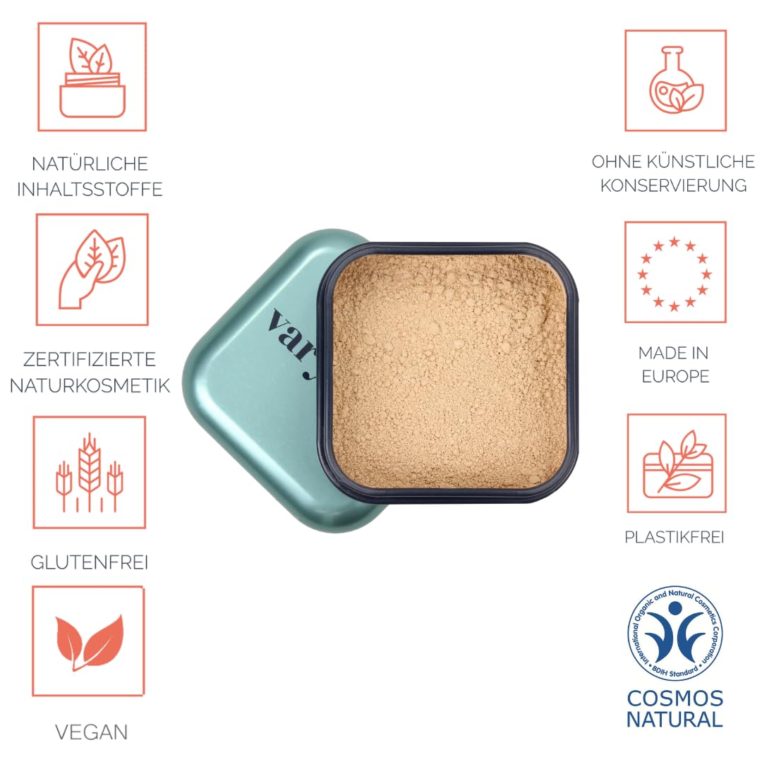 Concealer simone (hell) refill,mit hoher Deckkraft, Weichzeichner und Mattiererer, in der Metallpuderdose, nachfüllbar, zertifizierte Naturkosmetik, vegan, plastikfrei