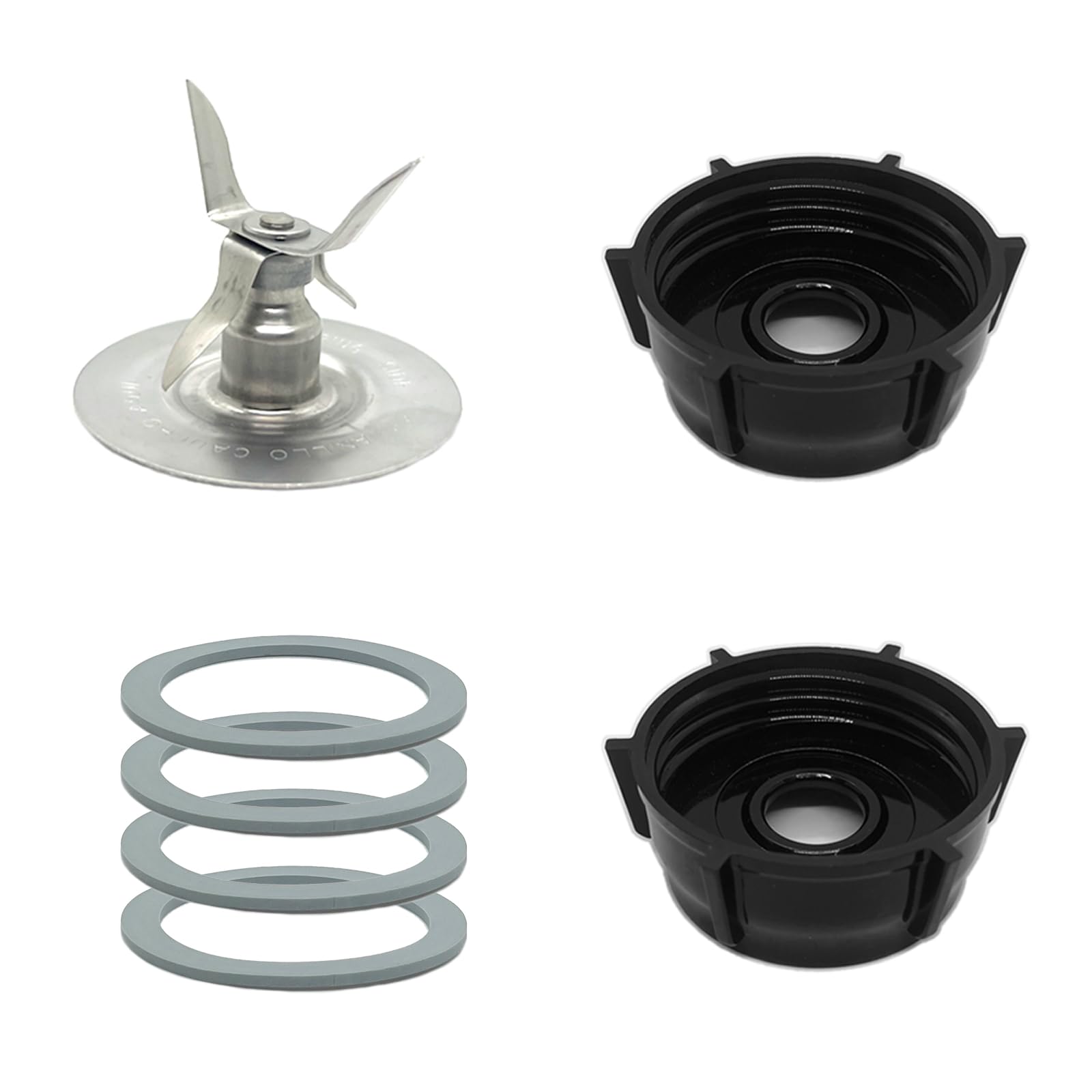 for Oster Blender Replacement Parts Blender Ice Crusher Blade with 2 Jar Base Cap and 4 Rubber O Ring Sealing Ring Gasket