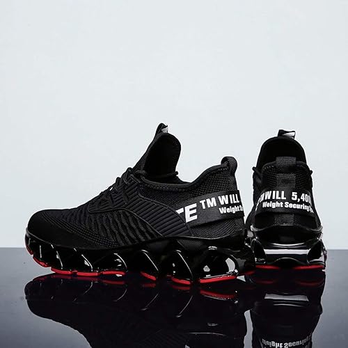 Miniatura 7 de Vooncosir - Zapatillas de moda para hombre, transpirables, de malla, antideslizantes, para correr, con suela suave, zapatos deportivos casuales y