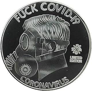 Commemorative Coins Gold-Plated Silver2020 Fight Against The New Crown Virus Commemorative Coin Covid-19 Survival Medal Survivor Coin Virtual Coin Silver-Plated Commemorative Coin Gift