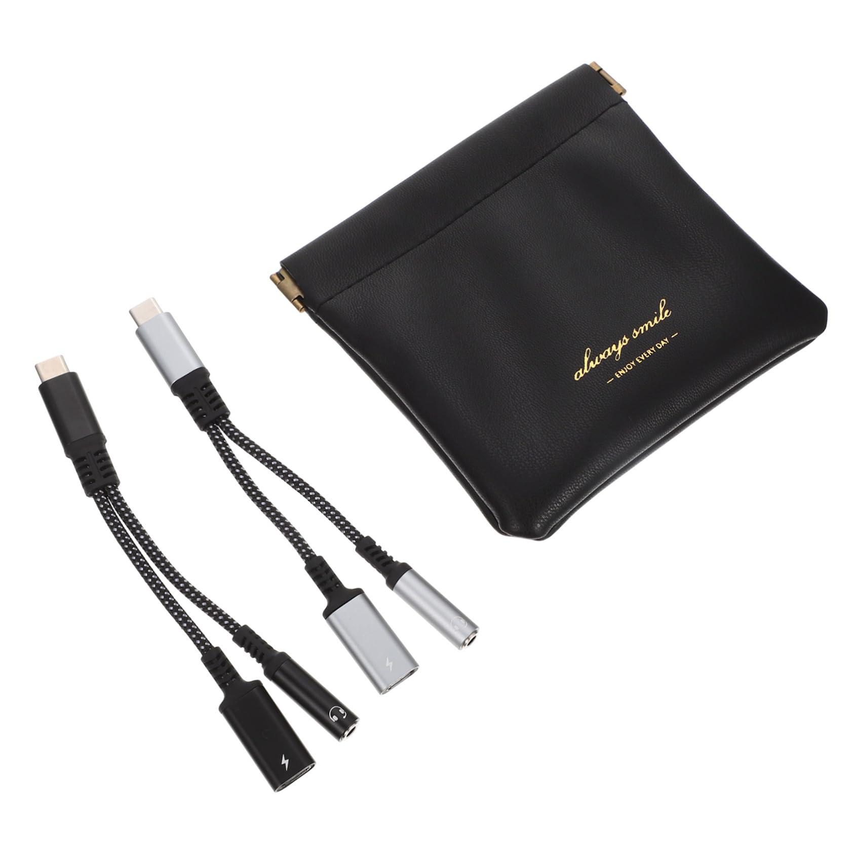 Didiseaon Adaptador USB-c Jack y Carga Compacto y Ligero con Materiales de Nylon y Aleación de Aluminio Compatible con Teléfonos y Tabletas USB-c Uso Simultáneo de Auriculares y Carga