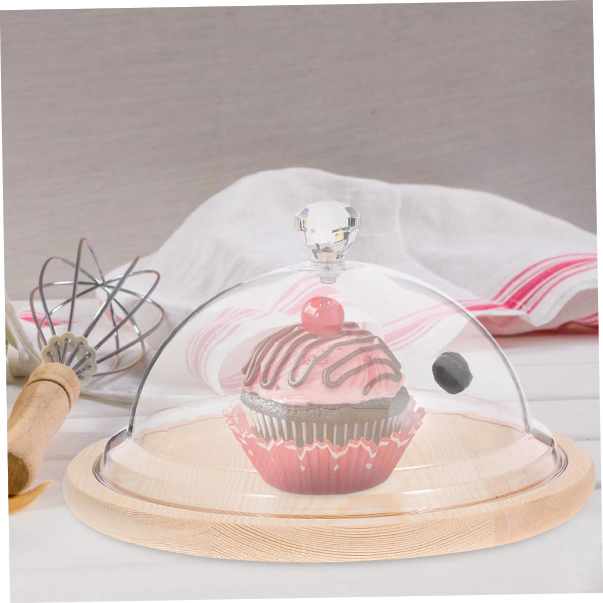 Cloche Design Unique et Confortable Protectrice Réutilisable en PC Transparent pour Gâteau et Fruits pour Présentation de Desserts