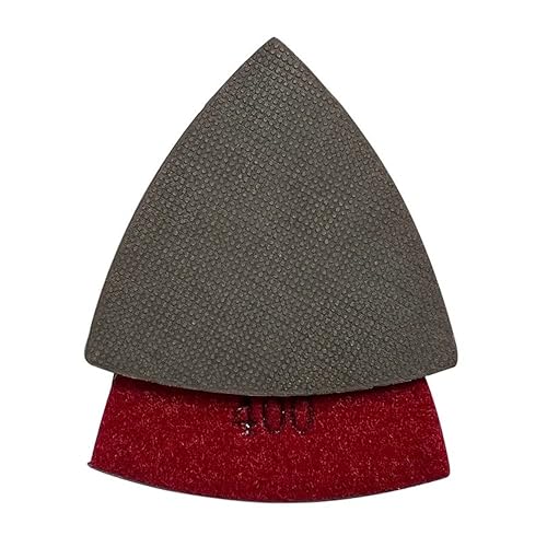 Almohadillas de pulido triangulares de diamante de 3 "para herramientas oscilantes, altura de segmento de 0.118 in, galvanizado, grano 400