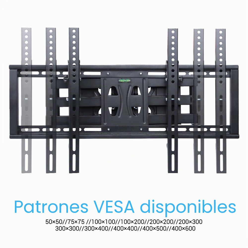 UNHO Soporte TV Pared Esquina, Soporte TV 32"-65" LED/LCD/Plasma - Soporte Televisión Articulado para Esquina - Inclinable y Giratorio - Carga hasta 35kg - VESA 600x400 - con Nivel de Burbuja