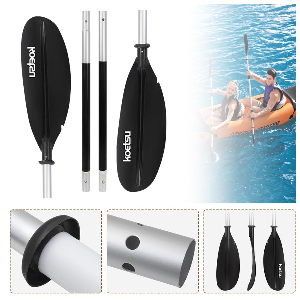 Pagaie de Kayak Réglable 221 cm, 4 Pièces Pagaie Bidirectionnelle Réglable Double Tête Surfpaddle Pagaie de Kayak Flottante en Alliage d'Aluminium pour Outil de Sports Nautiques en