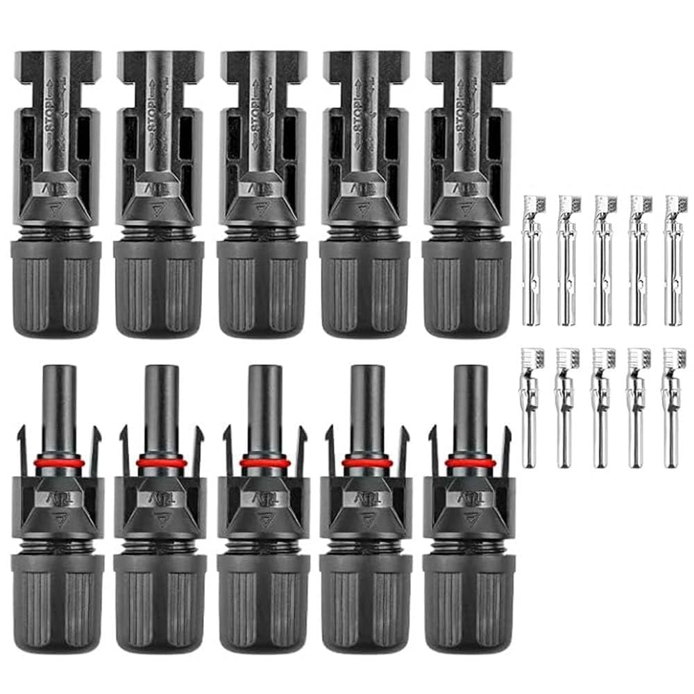 MC4 Solar Connector Kit 1000V Pack of 5 Waterproof IP67 Male & Female Panel Cable Connectors for Solar Panels (Pack of 5, 1000 Voltage)-image-17