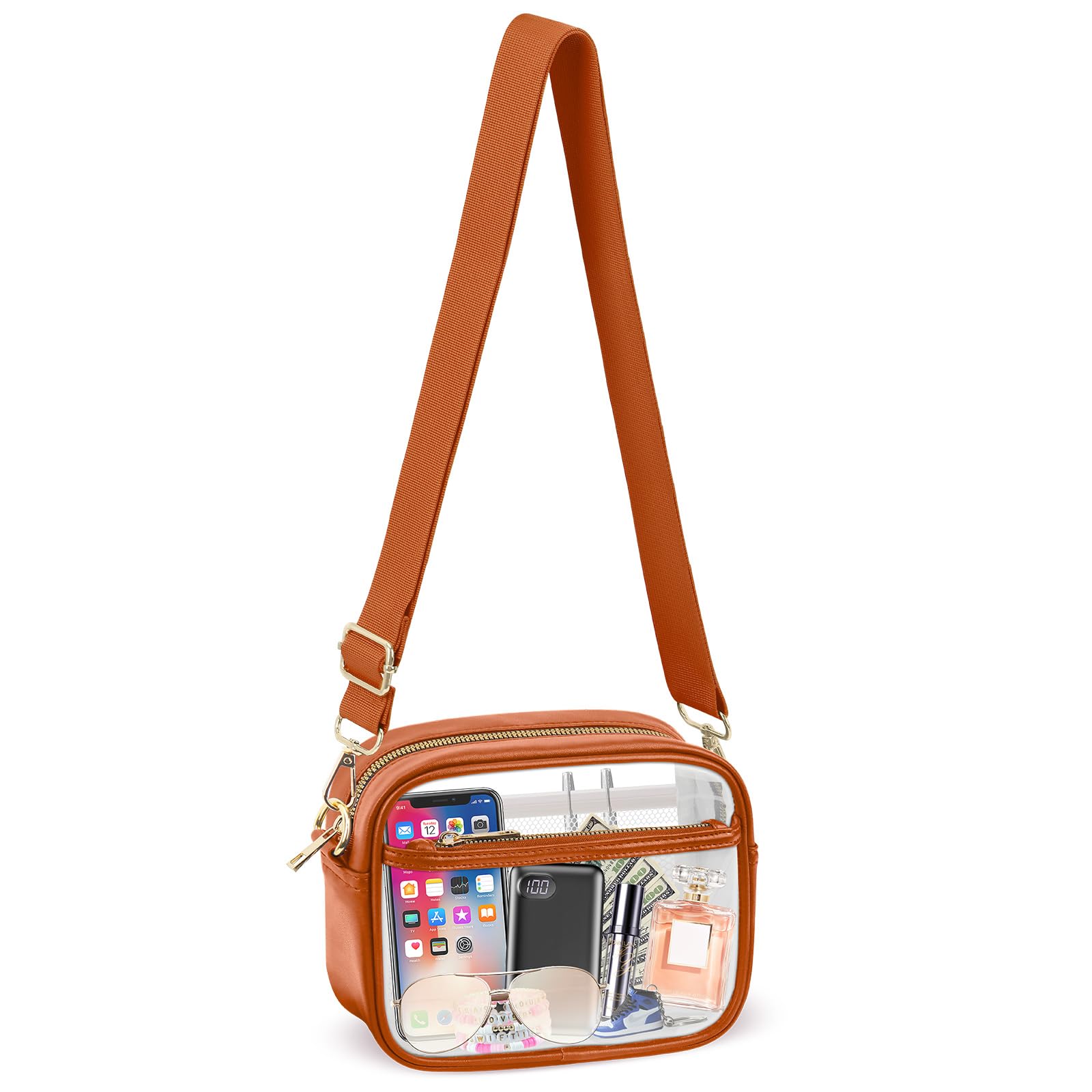 KETIEE Clear Crossbody Bag, Stadium Approved Clear Purse Bag for Concerts Sports Events Festivals