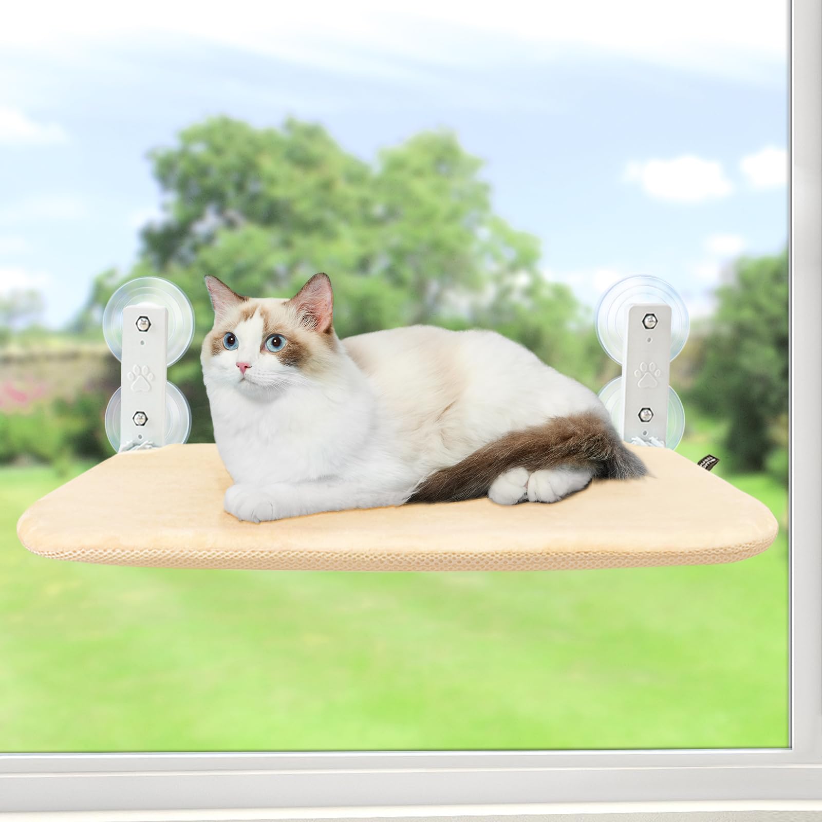 Hamac chat fenêtre ventouse lit suspendu pliable avec tapis réversible amovible