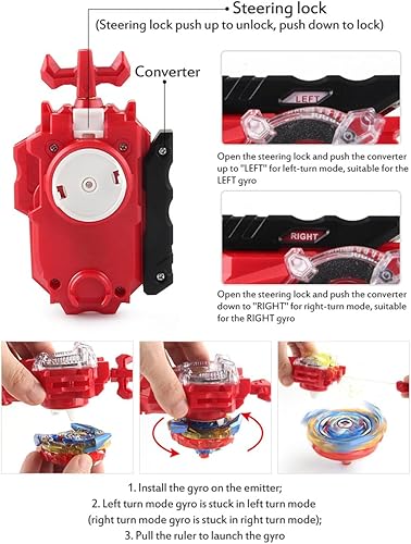 Miniatura 5 de CaKaBeys 12 Piece bey Battling Burst Gyros Tops 2 Launchers with Portable Storage Box Set Burst quadrive BayBlades pro Series Set for Kids Children.