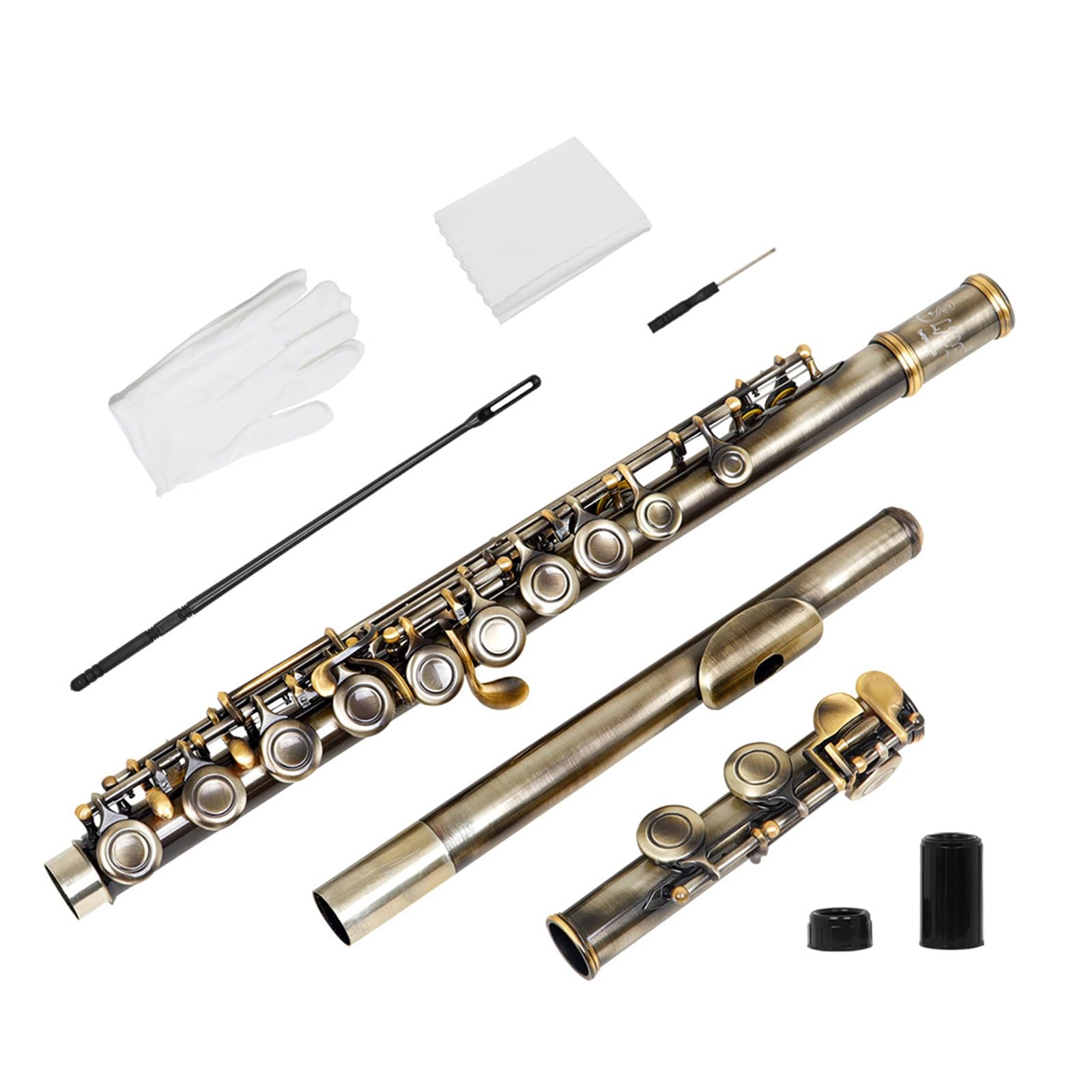 Flauto traverso Professionale con Chiave in Do a 16 Fori Chiusi e Aperti, Strumento da Concerto per Principianti e Bambini