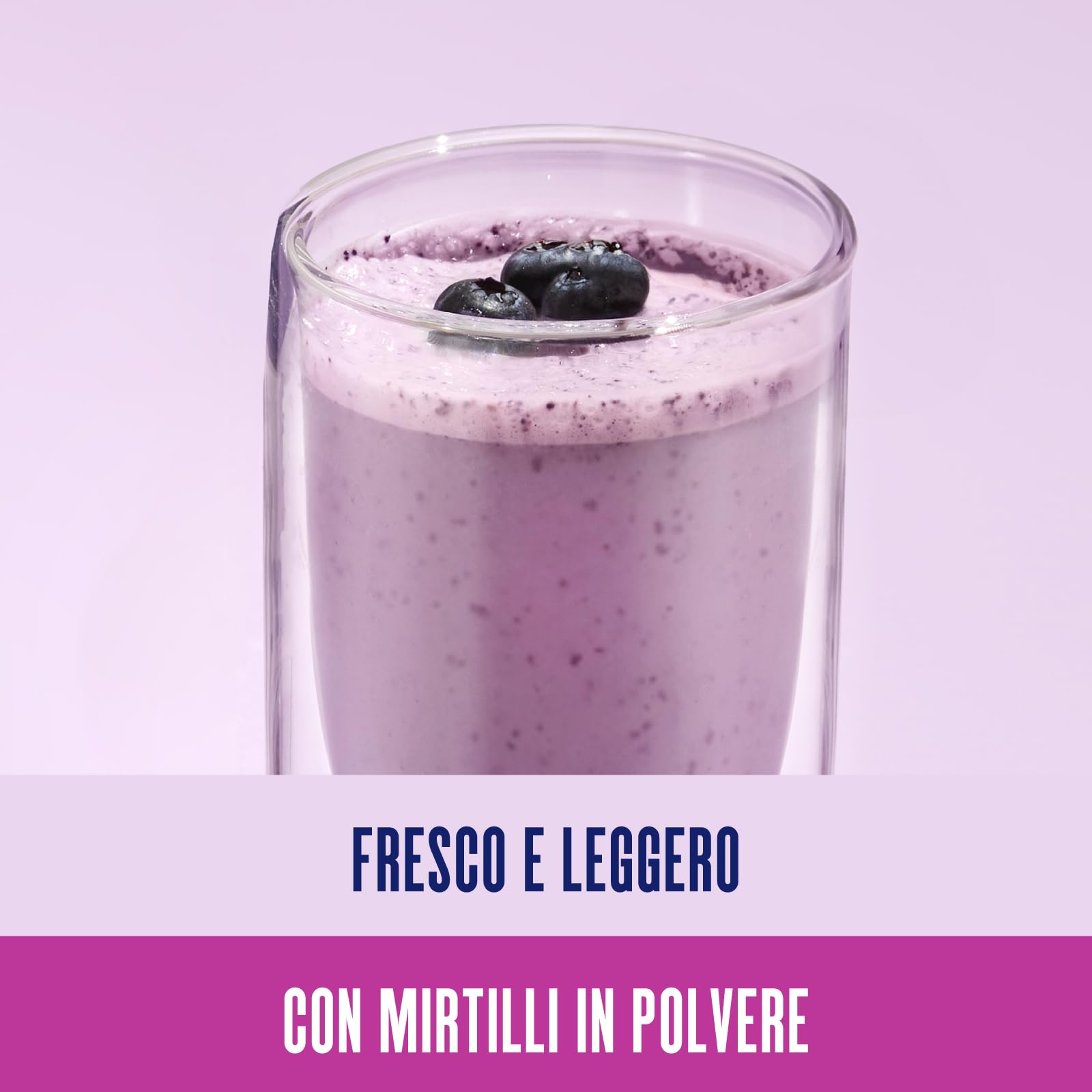 Enervit Protein, Smoothie al Mirtillo, 30% di Proteine, Senza Zuccheri Aggiunti, Per una Pausa Fresca e Proteica, Senza Grassi, 1 Smoothie = 81 kcal, Gusto Mirtillo, VeganOK, Barattolo da 320g