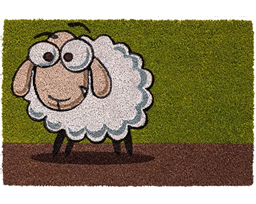 Matches21 Paillasson Interieur en Coco avec Motif Mouton Amusant 40 x 60 cm