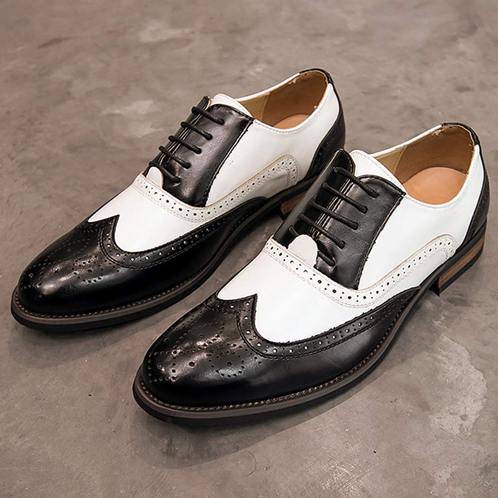 Scarpe Stringate Brouge Uomo Bicolori Ufficio Affari Casual Abito Formale Festa di Nozze Scarpe Oxfords