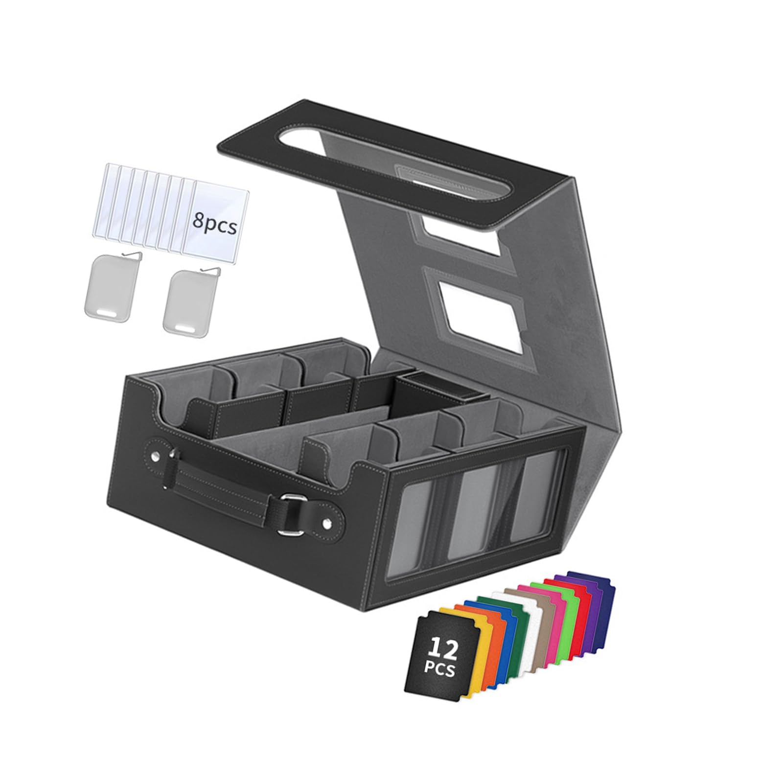 Kalttoy Closure Card Deck Boxes Protects 12 Card with Included Dividers and Hard Sleeves Trading Cards Storage Box Trading Storage Box