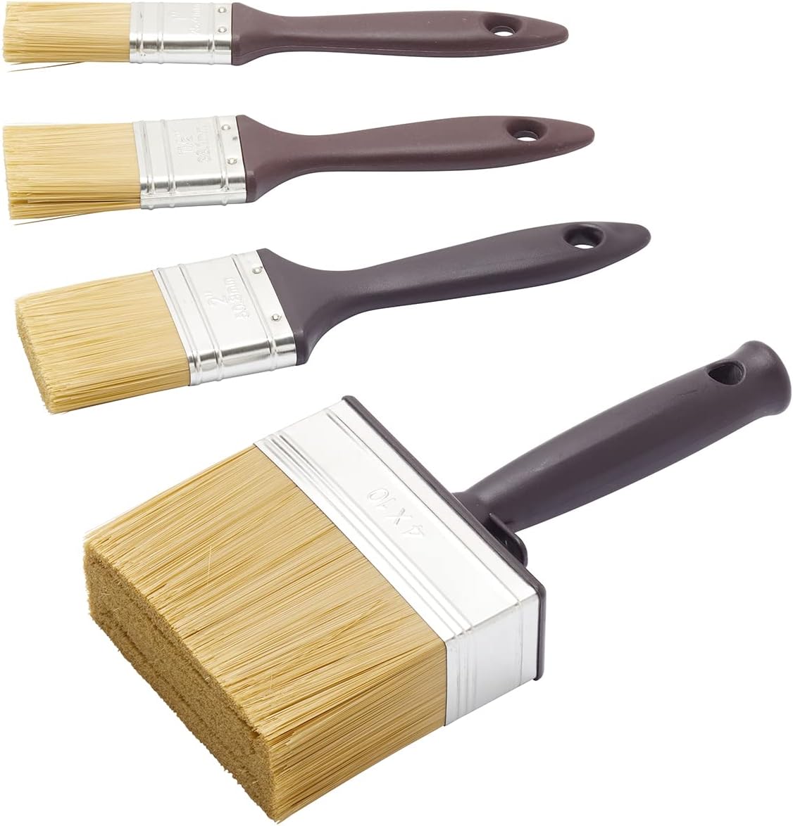 Fit For The Job 4 piece Woodcare Brush for Applying Woodstains, Varnish