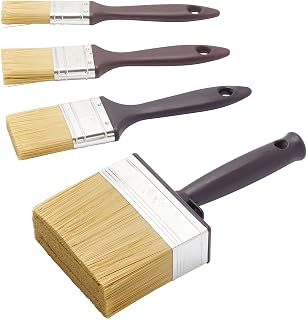 Fit For The Job 4 piece Woodcare Brush for Applying Woodstains, Varnish, Preservatives on All Types of Wood inc. Sheds & Fences, Furniture, Smooth Planed & Rough Sawn Timber, 1", 1.5", 2", Block Brush