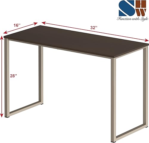 Miniatura 56 de SHW - Escritorio de 32 pulgadas para computador, oficina en casa, roble Roble,Negro,Espresso,Marrón