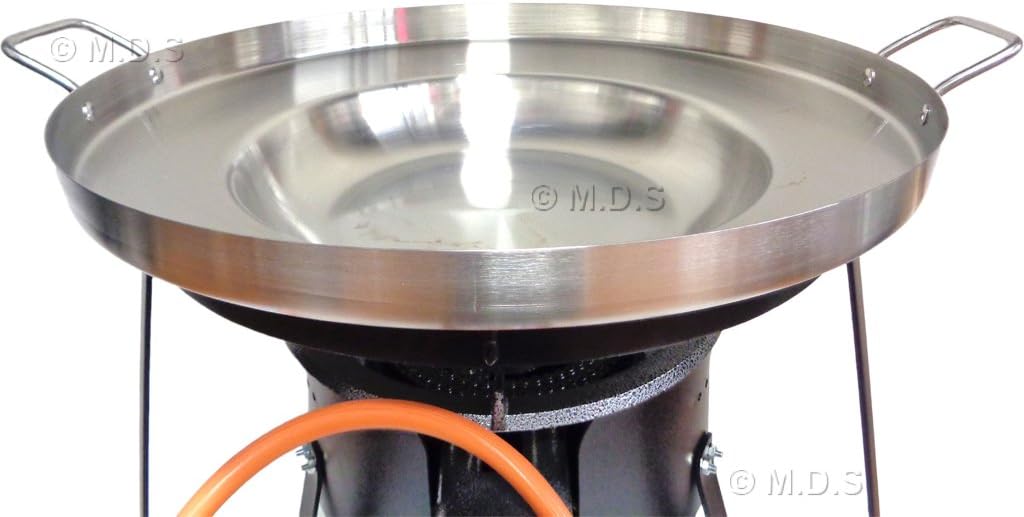 Comal Concave Stainless Steel 22" Set w/Propane Burner & Heavy Duty Stand M. D. S. Cuisine Cookwares