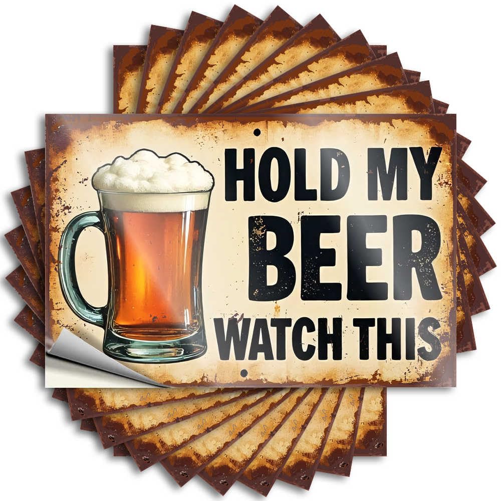 Bumper Plastic, Student Tumbler Hold My Beer, Watch This: A Beer Mug Adventure | Music(12X18CM)
