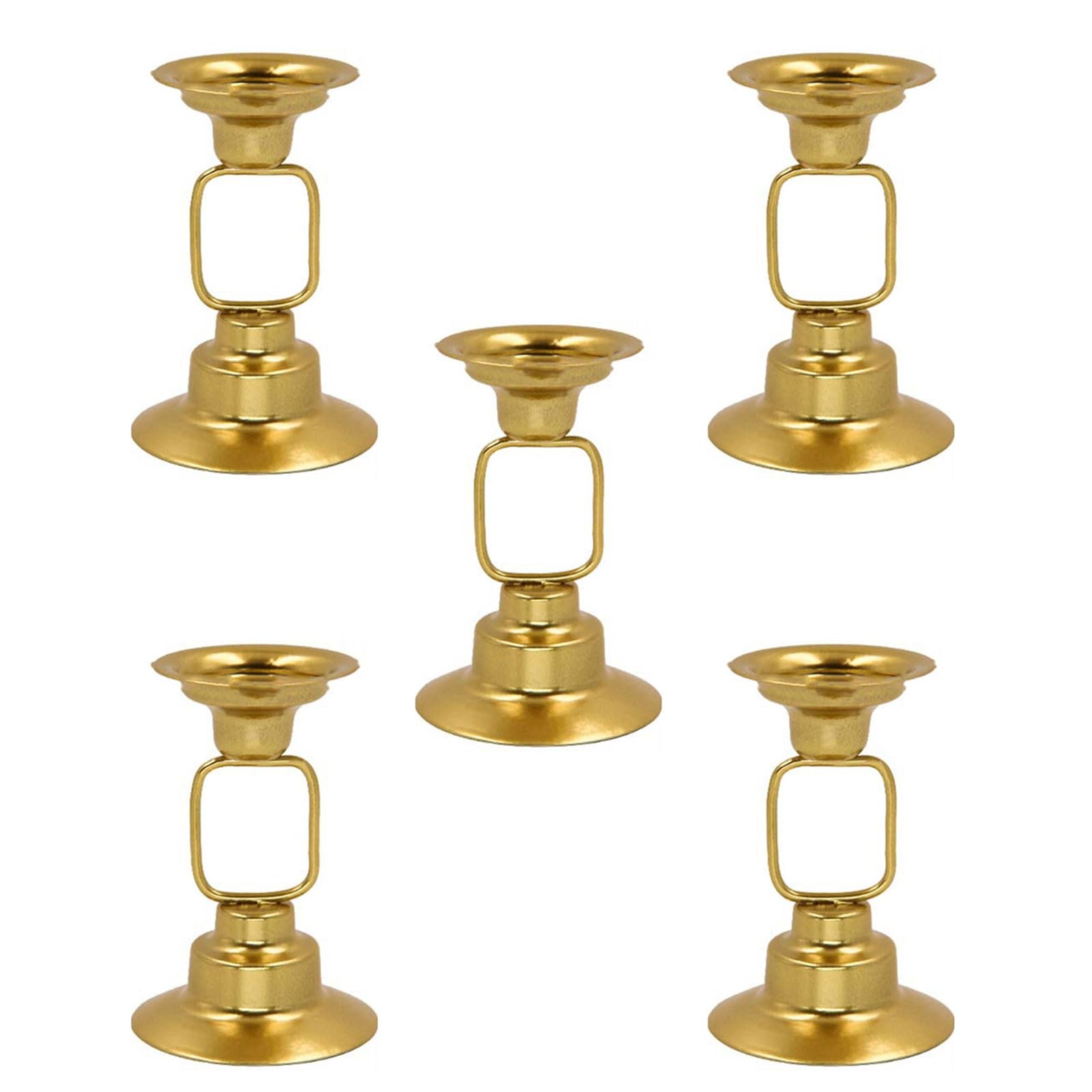 Elnwnnkc Sophisticated Metal Candleholder Candlestick for Gifting Home Decoration Table Setting Holder 1PC Gold Finish Stand