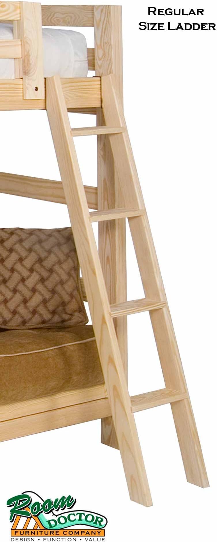Bunk Bed Ladder - Solid Wood - Chemical Free - Sturdy - Good for Kids Lofts, Children’s Beds and Library- Easy Assembly - Made in The US - Eco-Friendly – Includes Hooks