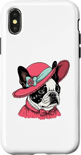 Miniatura 7 de Funda victoriana para iPhone 12 mini Boston Terrier English Lady Funny Dog