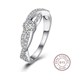 ★47bag ★ 925 Silver Hazella Diamond Ring 664061 ☆47bag ☆ 925 Silver Hazella Diamond Ring 664061 Solid 925