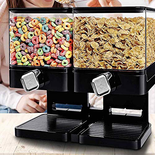 Dispensador de alimentos secos doble blanco de 17.5 oz para cocina 4