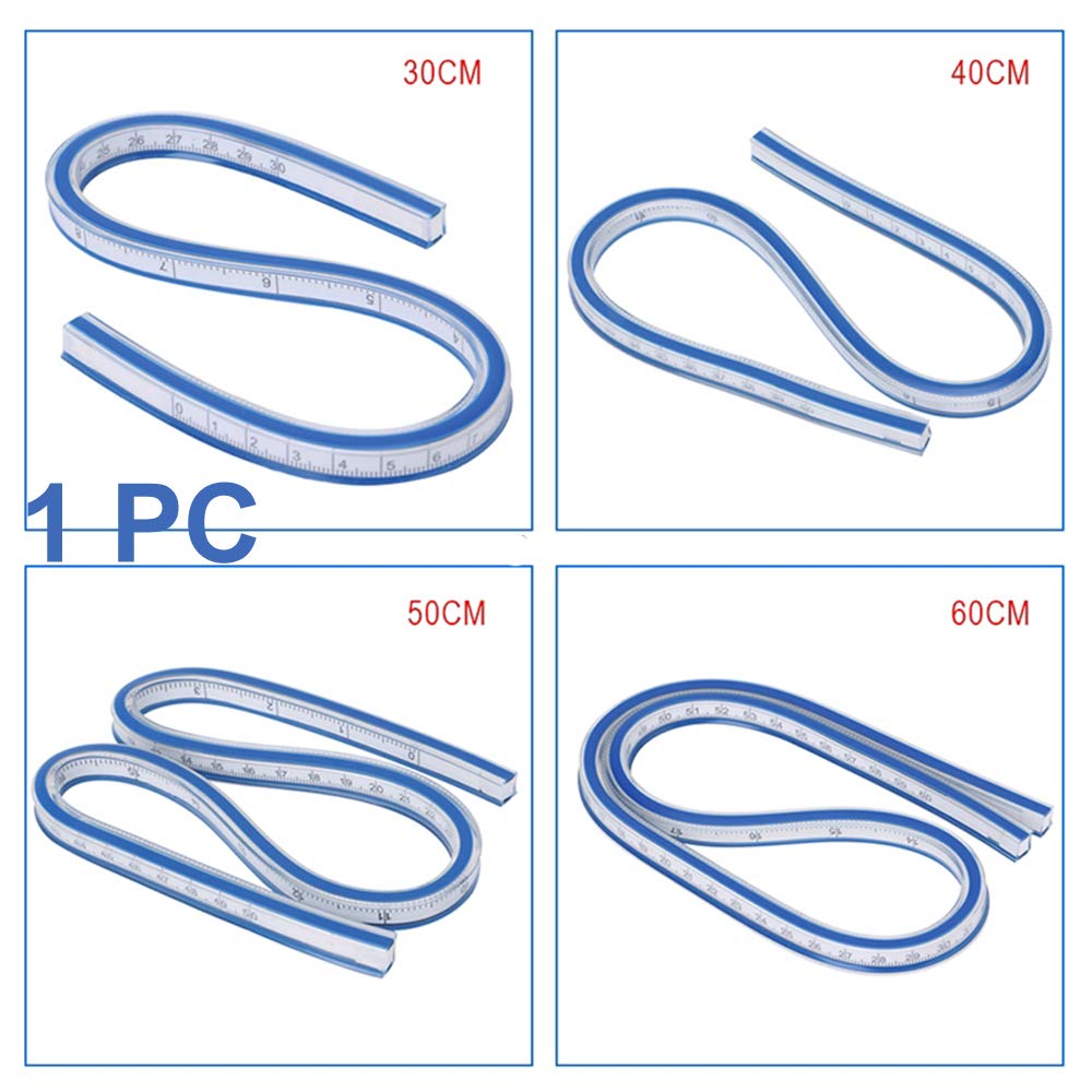 Snapklik.com : 16 Inch Flexible Measuring Rulers, Plastic Curve Ruler ...