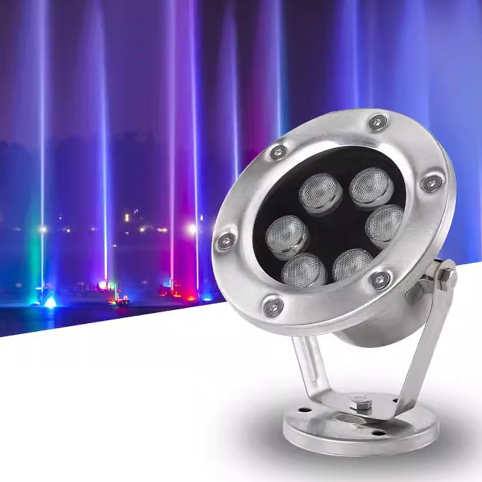Luces LED sumergibles para piscina IP68 en acero inoxidable CA 12V verde para estanques y fuentes