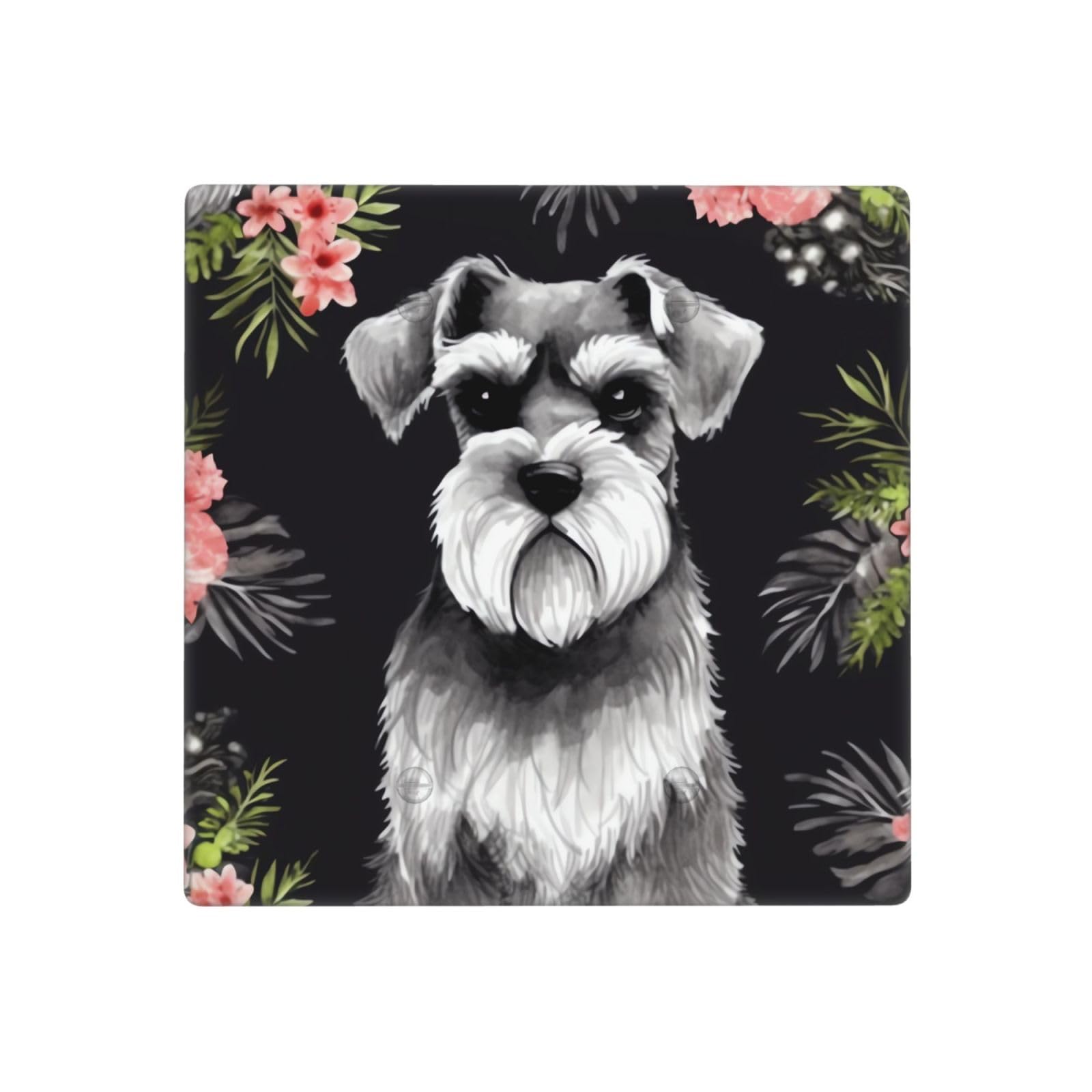 Kloph Style Q Decorator Wall Plate 2 Gang Light Switch Covers Schnauzer Wallplate Double Toggle Switch Plate Standard Size Electrical Outlet Covers Decorative Wall Switch Plate Cover