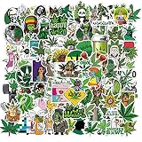 Cool Weed Aufkleber 100 Stück,Weed Stickers für Kinder und Teens Erwachsenen,Anime Vinyl Aufkleber für Laptop,Auto, Motorräder,Fahrrad,Skateboard,Wasserdicht Graffiti Sticker Pack
