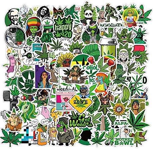 Marihuana Weed - Pegatinas para portátil (100 unidades), regalo para niños, adolescentes, adultos, niñas, jóvenes, impermeables, pegatinas de vinilo para scrapbooking, monopatín Cover