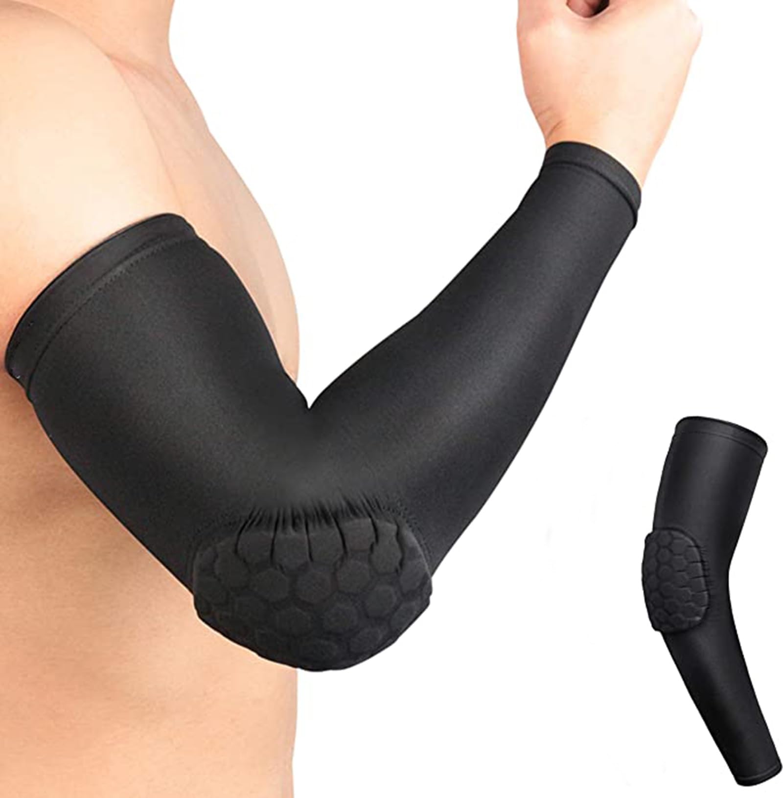 THE WHITE SHOPElbow Pads Elbow Brace, Basketball Shooter Sleeves Arm Compression Sleeves (Color : Black, Size : X-Large)