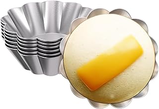 6 Pcs Puto Molder Filipino Set - 4”x1.3” Wave Shape Puto Mold Cups for Steamer Filipino - 304 Stainless Steel Molds Durable & Reusable Baking Cups for Steamer Filipino