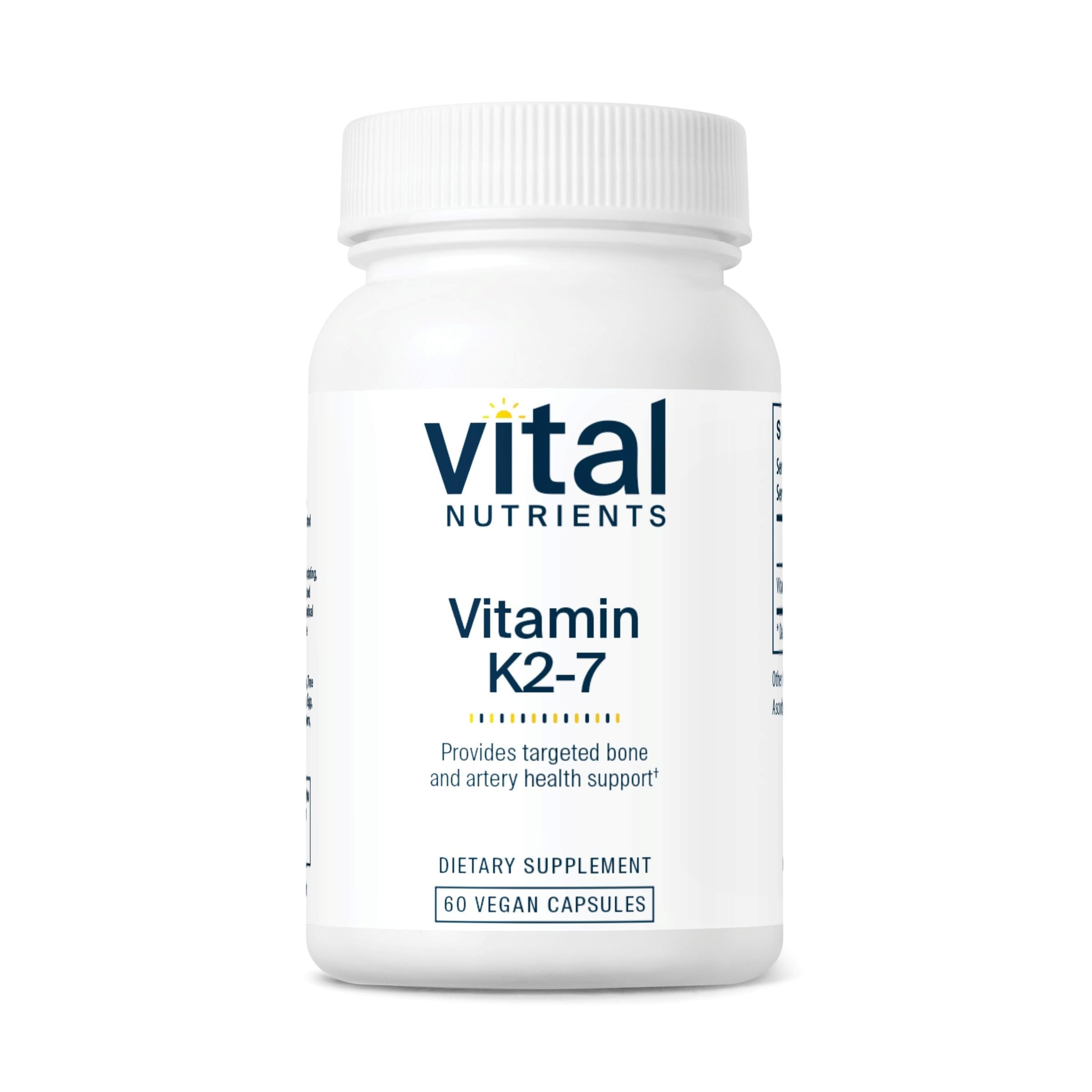 Vital Nutrients Vitamin K2-7 | Promotes Cardiovascular, Heart, Bone Health* | Vitamin K2 + MK7 | Vegan Supplement | Gluten, Dairy, Soy Free | Non-GMO | 60 Capsules