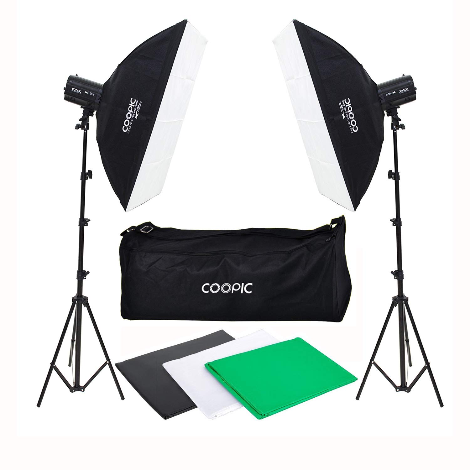 Buy COOPIC X250 Photo Studio Strobe Flash Kit Background Backdrop 250W