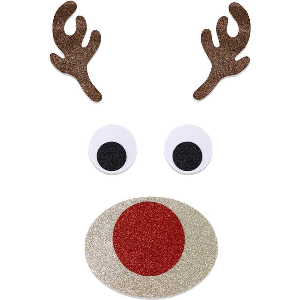 Luxylei Christmas Themed Door Sticker Wall Stickers Felt Cloth Xmas Ornaments for Festive, Elk Head