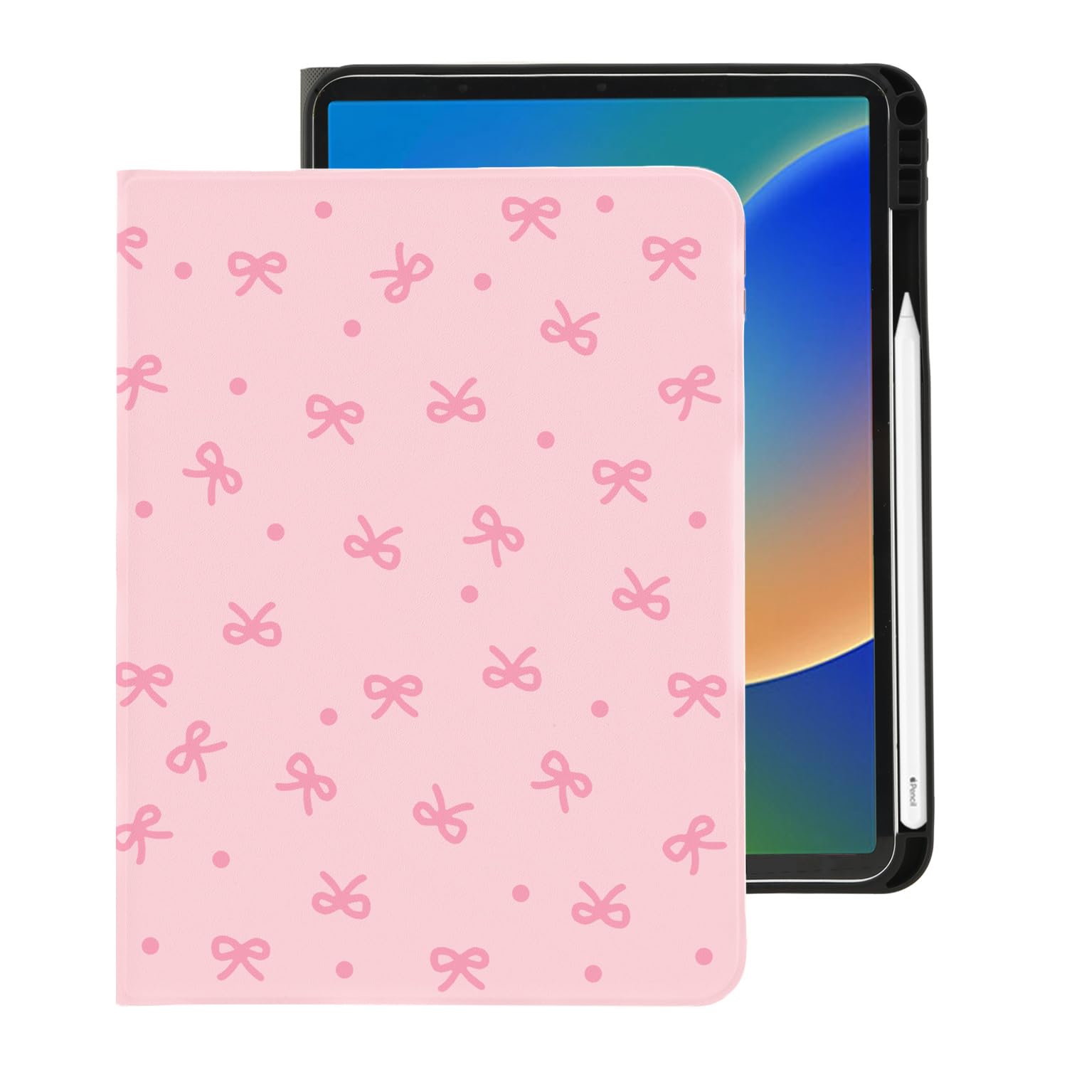 BlHMCASE Kawaii Cute Pink Bow for iPad (A16) Case 11th/10th Generation 11''/10.9'' 2025/2022 with Pencil Holder, Auto Sleep/Wake and Multiple Viewing